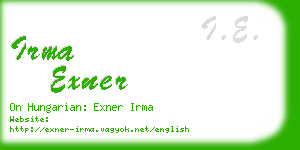 irma exner business card